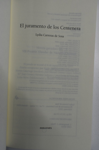 El Juramento De Los Centenera Lydia Carreras De Sosa C67 (Usado)
