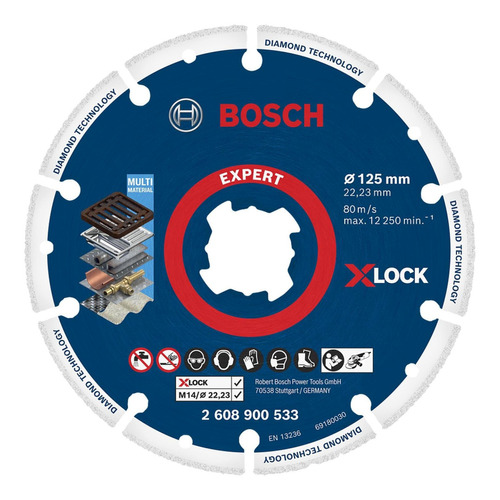 Disco 125mm Para Metal Expert Diamantado Bosch X-lock Buje22