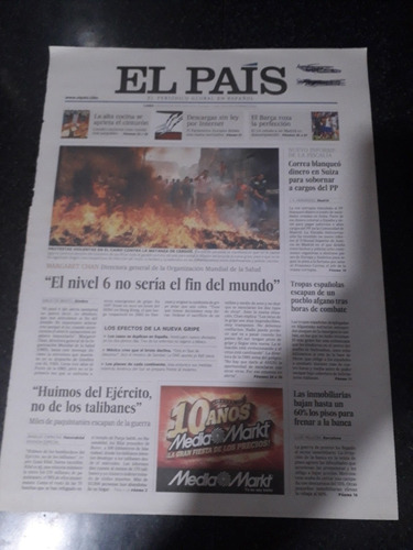 Tapa Diario El País 04 5 2009 Afganistán El Cairo 