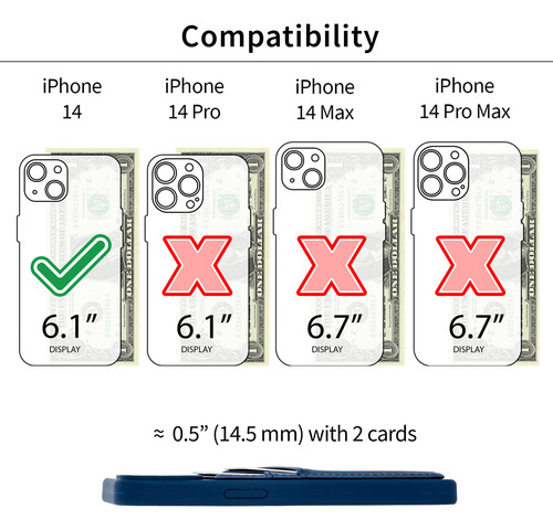 Tarjetero Dockem Para iPhone 14 Con Carcasa De Silicona Líqu
