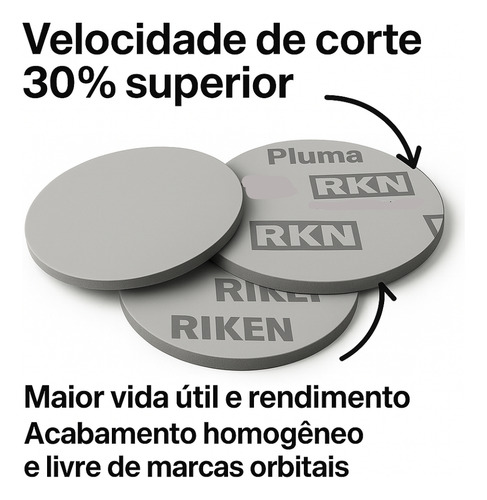 Disco Tipo Trizact C/pluma Grão 3000 Com 3 Unidades - Riken
