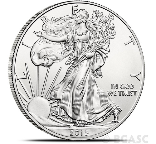 2015 Walking Liberty Us Eeuu Moneda Plata Ley Gem Onza 1 Dia