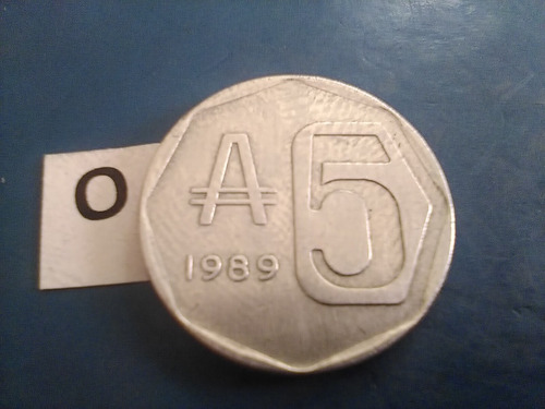 Monedas Antigua Argentina D 5 Cinco Australes De Año 1989