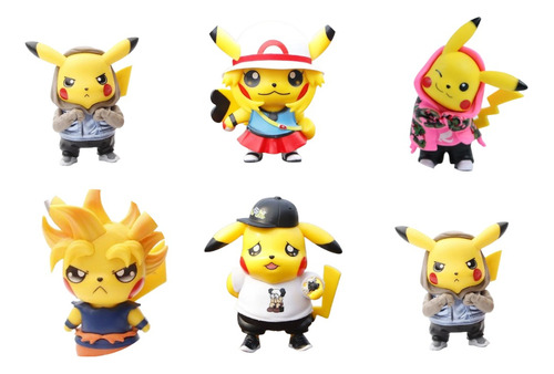 Figuras Pikachu De Colección -pack De 6 Modelos Pokémon