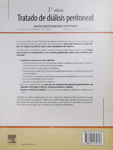 Montenegro Tratado De Diálisis Peritoneal 3ed/2021 Nue C/env