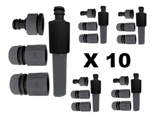 Kit Acoples Rapidos Manguera Riego 3/4 Jardin Riego X 10 Un.