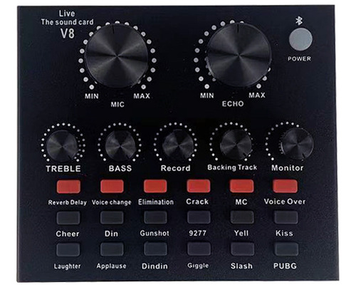 Placa De Sonido Midiplus V8 Usb Bluetooth Grabacion Efectos