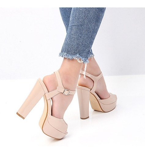 Imagen 4 de 7 de Ielgy Tacón Alto Zapatos De Mujer Moda 11cm Tacón Grueso W
