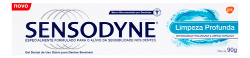 Pasta de dentes Sensodyne Limpeza Profunda  em gel 90 g