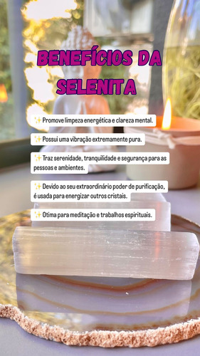 Bastão De Pedra Selenita - Cristal Bruto