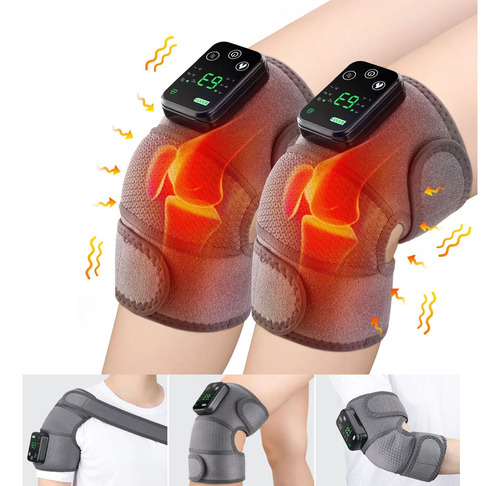 2pcs Masajeador De Vibración Con Calefacción Para Rodilla