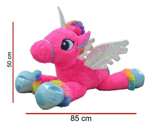 Unicornio De Peluche Fucsia 85cm