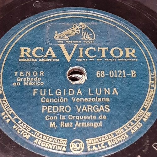 Pasta Pedro Vargas Armengol Rca Victor C321