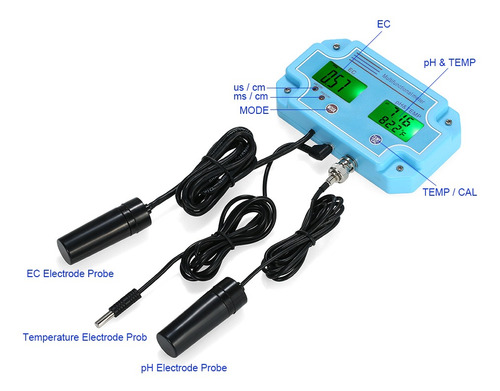 Imagen 7 de 9 de Detector De Agua Profesional 3 En 1 Ph/ec/temp Medidor