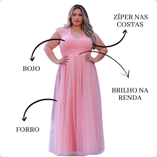 Vestido Festa Marsala Plus Size Madrinha Luxo Brilho