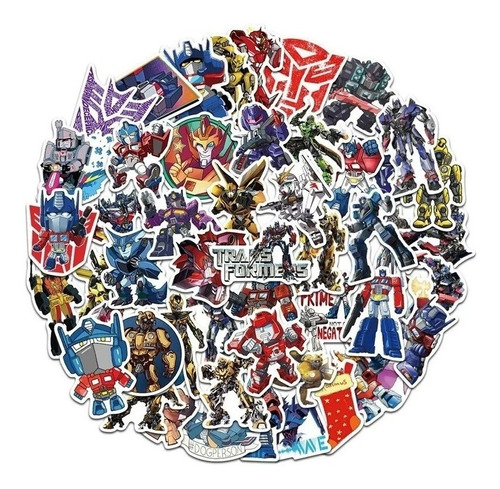 Imagen 1 de 4 de Transformers - Set 50 Stickers / Calcomanias / Pegatinas