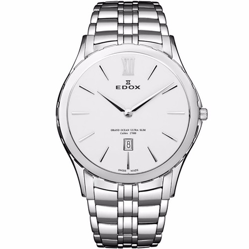 Reloj Edox Grand Ocean Slim Ss Silver Original Time Square