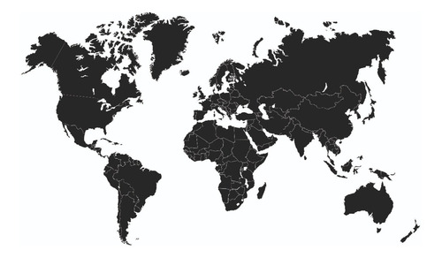 Vinilo Decorativo  Mapa  Mundi, División  Política 150x87cm