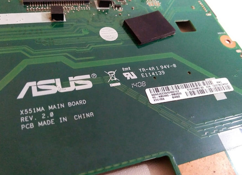 Placa Mãe Notebook Asus X551m X551ma 2.0 / Sr1w3 *defeito* (Usado)