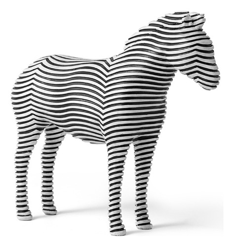 16343 Escultura Zebra Em Poliresina - Mart Cor Preto
