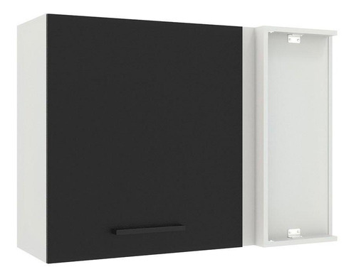 Armário Aéreo De Canto Madesa Agata 1 Porta - Branco/preto