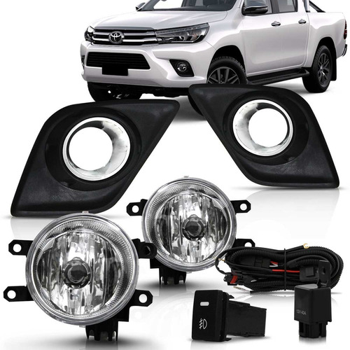 Kit Farol Milha Hilux 2016 2017 Botão Modelo Original