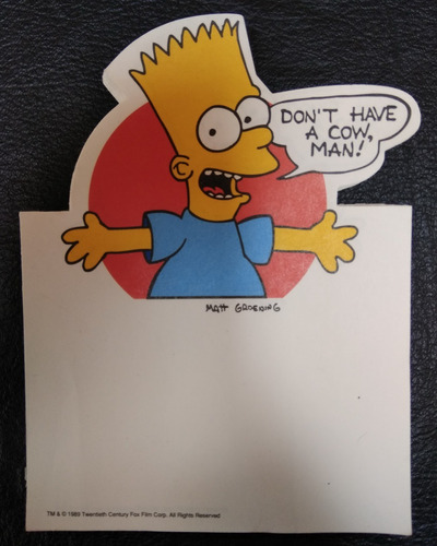 Notas Bart Esquelas 1990 Simpsons 90s Vintage