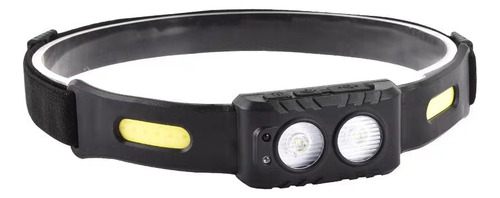 Lampara Linterna De Cabeza Minera Luz Led Sensor Recargable Blanco Negro