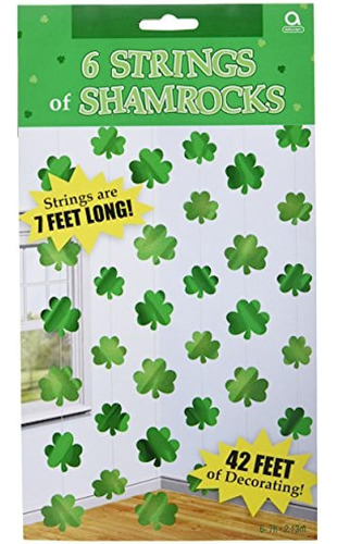 Lucky Irish St Patricks Day Shamrock Foil String Party Decor