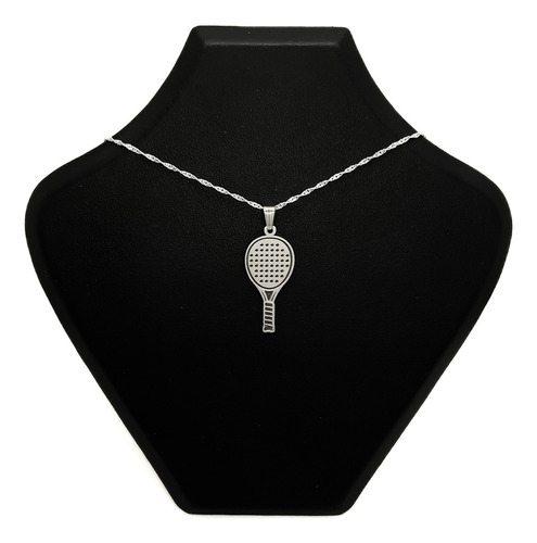 Cadena Y Dije Paleta Pádel Raqueta Plata 925 Deporte Plata 925 50 Cm