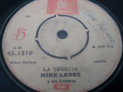Vinilo Single De Mike Laure - La Secretaria( P136 (Usado)