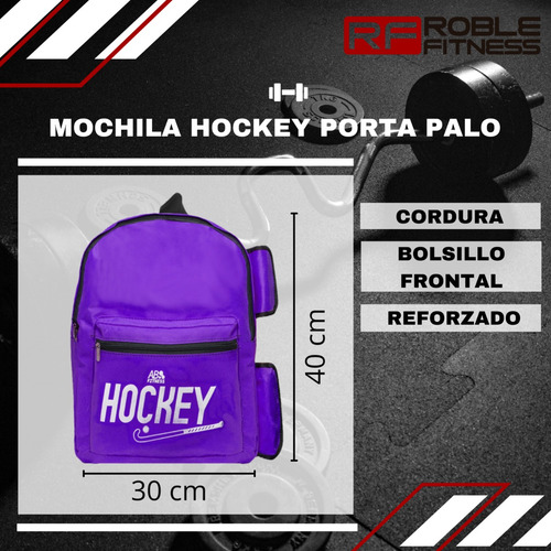 Mochila Hockey Funda Con Porta Palos Accesorios Reforzada