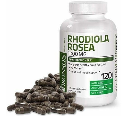 Rhodiola Rosea 1000mg (120 Cápsulas) Bronson Sabor Sin Sabor