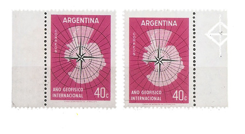 Argentina Gj 1108- 591 Filigrana Geo Internacion A 1958 Mint