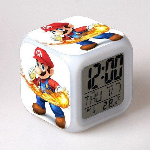 Reloj Despertador Mario Bros, Toad, Peach, Deysy