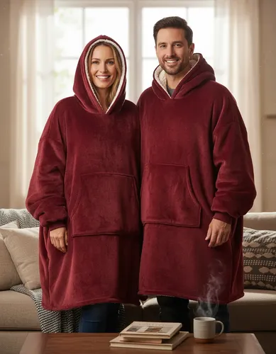 Polerones Con Capucha Manta Polar Bata Frazada Felpa Unisex