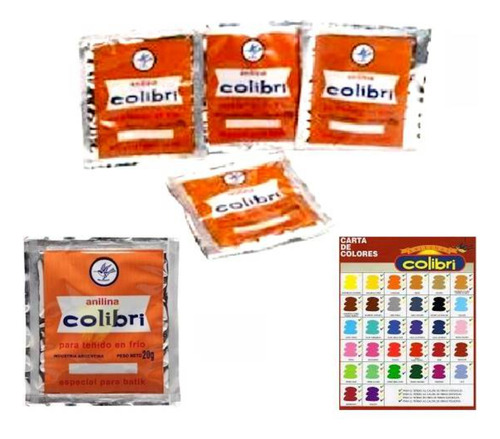Anilina Para Teñido En Frio 20 Gramos Todos Los Colores