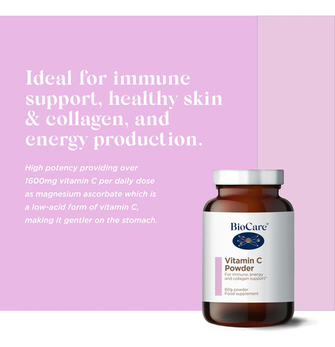Biocare Polvo De Vitamina C, 60 Gr
