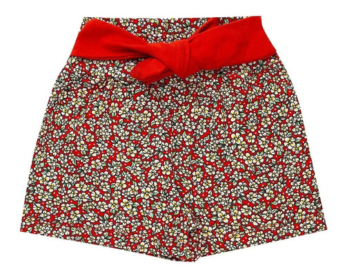 Kit 2 Shorts Infantil Menina Cotton Com Lacinho Sortidas