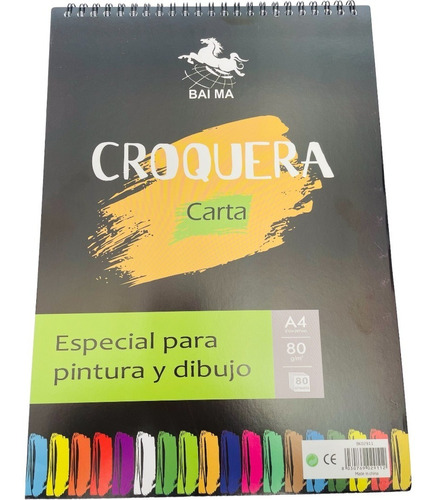  Baima Croquera Carta 80 hojas  lisa unidad x 1 28cm x 22cm dibujo