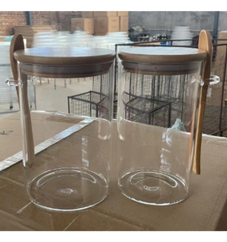 Recipientes De Vidrio Con Cuchara Suministros De Grande