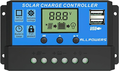 Controlador De Panel Solar/cargador Solar Allpowers 20a