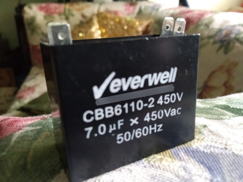 Capacitor Everwell 7.0 Mf X 450 Vac 50/60 Hz Cbb6110-2 450 V