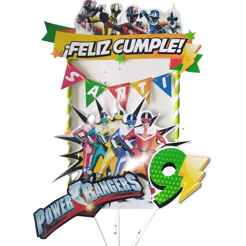 Adorno De Torta Cake Topper Pinchos Power Rangers