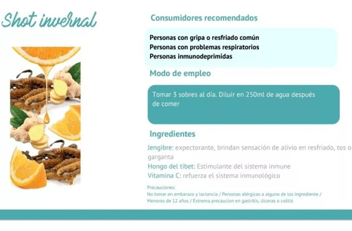 Blen 8 Shot Invernal Polvo P/preparar Bebida Sabor Naranja