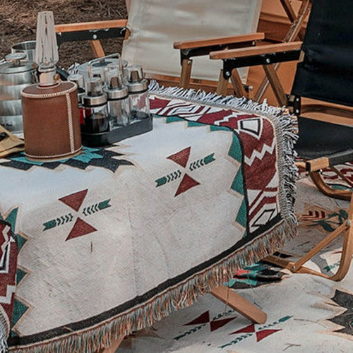 Mantel De Camping Estilo Étnico, Algodón Suave,