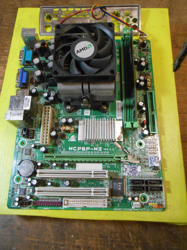 Motherboard Biostar Mcp6p M2 S Am2 + Micro + Cooler + Memo Verde (Usado)