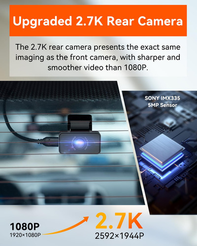 Dash Cam Vantrue E2 Delantera Y Trasera 2.7k + 2.7k Para Coc