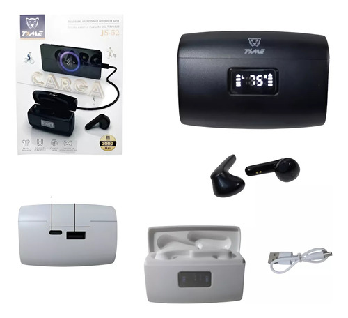 Auriculares Bluetooth Time Js-52 - Sonido Inmersivo Blanco
