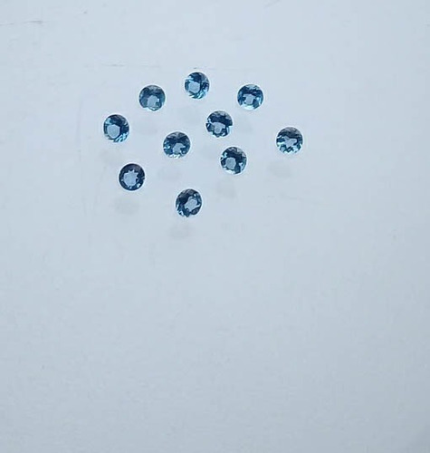 Topázio 1.970 Cts Kit 10 Pedras Azul Redondo 2,0 Mm A
